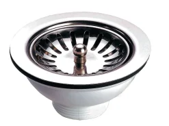 Bonde évier - Avec trop plein - Commande automatique rotative