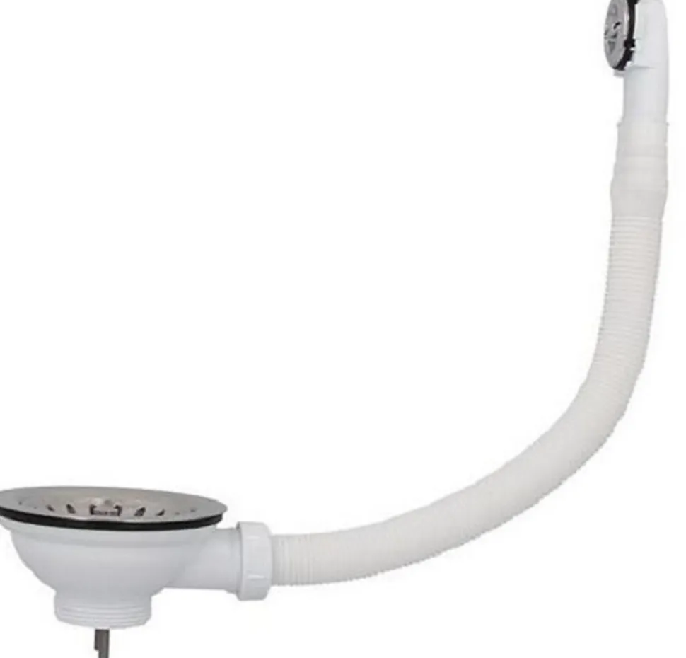 Bonde évier - Avec trop plein - Commande automatique rotative