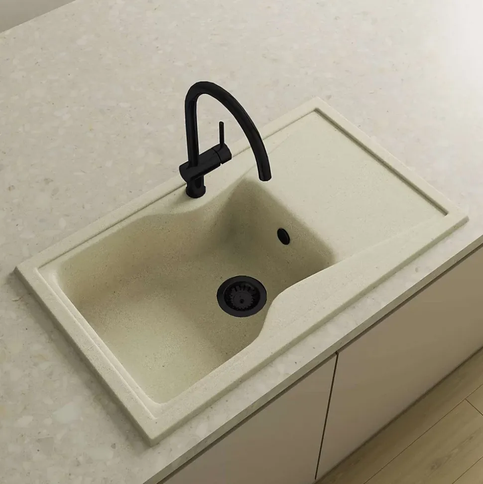 Bonde évier 1 cuve avec vidage manuel diamètre 90 mm couleur noir