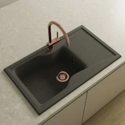 Bonde évier 1 cuve avec vidage manuel diamètre 90 mm couleur blanc