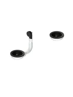 Bonde évier 2 cuves avec vidage manuel diamètre 90 mm couleur noir