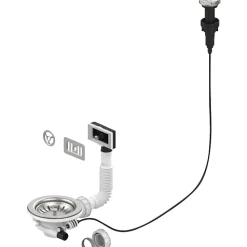 Bonde évier - VALENTIN - Automatique - 1 cuve Diamètre 90 mm