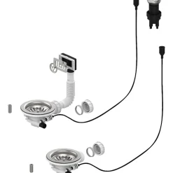 Bonde évier automatique - Valentin- diamètre 90 mm - 2 cuves