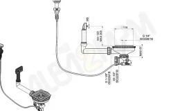 Bonde évier carrée 2 cuves avec vidage automatique diamètre 90 mm couleur or rose