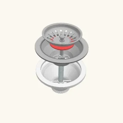 Bonde évier chromée pour évier sans trop plein