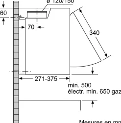 Bosch - Hotte tiroir escamotable 60 cm - 625 m3h - LED - evacuation ou recyclage