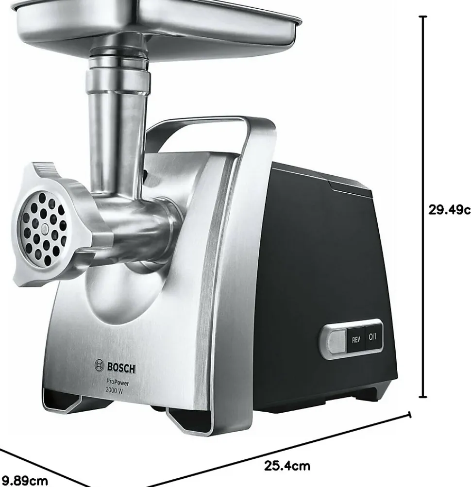 Bosch Hachoir à viande polyvalent Jusqu'à 4.3 kilos de viande par minute Puissance de 800 W, Noir