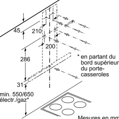 BOSCH Hotte décorative murale 90 cm débit 330 m3/h - DWB94BC50