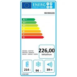 BOSCH Réfrigérateur combiné 308 litres inox KGV36VLEAS