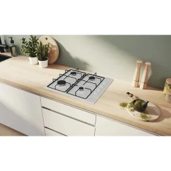 BOSCH Table de cuisson gaz 4 bruleurs blanc - PBP6B2K80