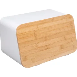 Boîte à pain blanche avec couvercle en bambou ,5Five