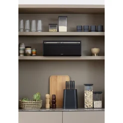 Boîte à pain couvercle fermeture aimantée en acier Brabantia noir