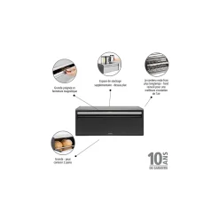 Boîte à pain couvercle fermeture aimantée en acier Brabantia noir