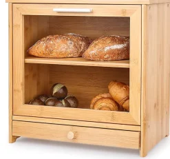 Boîte à Pain en Bambou pour comptoir de Cuisine