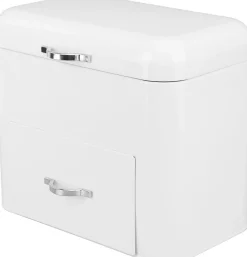 Boîte à Pain en Fer avec 2 étagères blanc