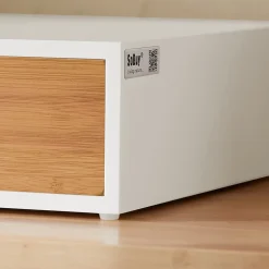 Boîte à Thé en Bois avec Tiroir Organisateur Compact sur Pieds Antidérapants