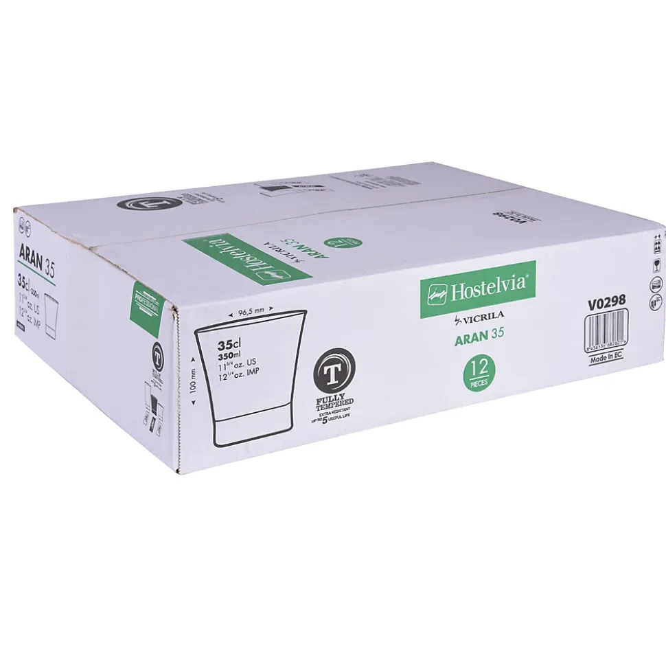 Boîte de 12 gobelets trempés Aran 35 cl
