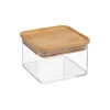 Boîte de conservation carrée en verre avec couvercle hermétique en bambou 0,5L 5Five