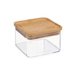 Boîte de conservation carrée en verre avec couvercle hermétique en bambou 0,5L 5Five