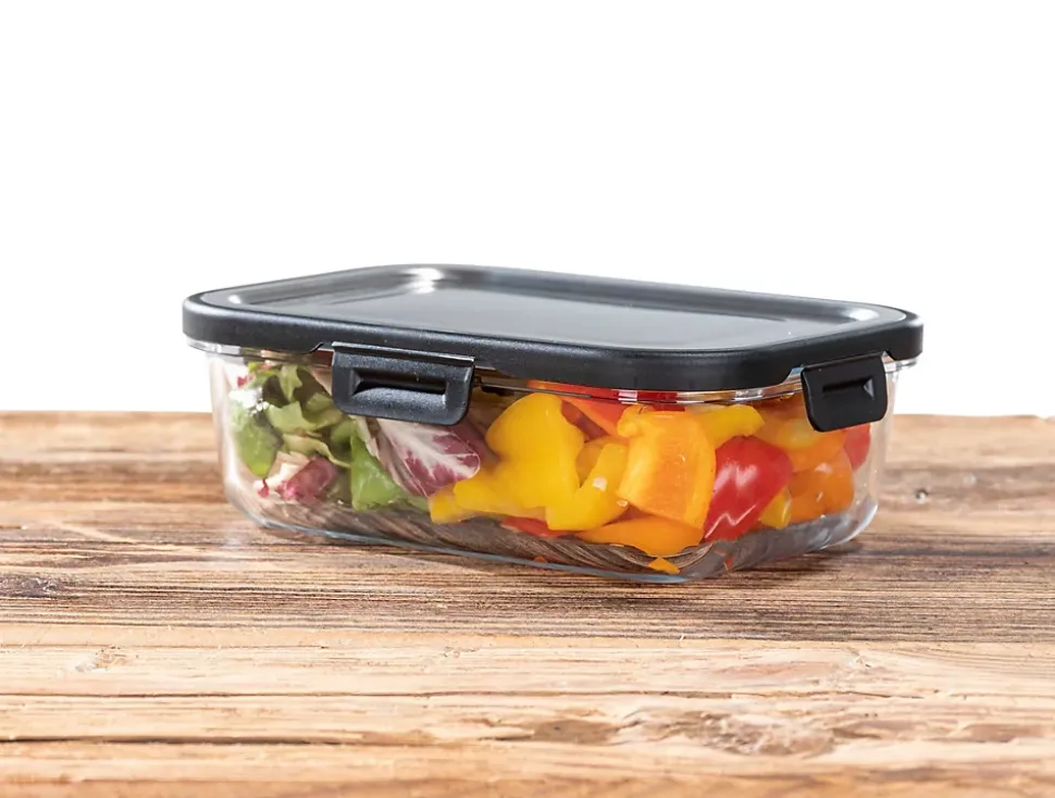 Boîte de conservation en verre avec couvercle en inox Steel 1 L