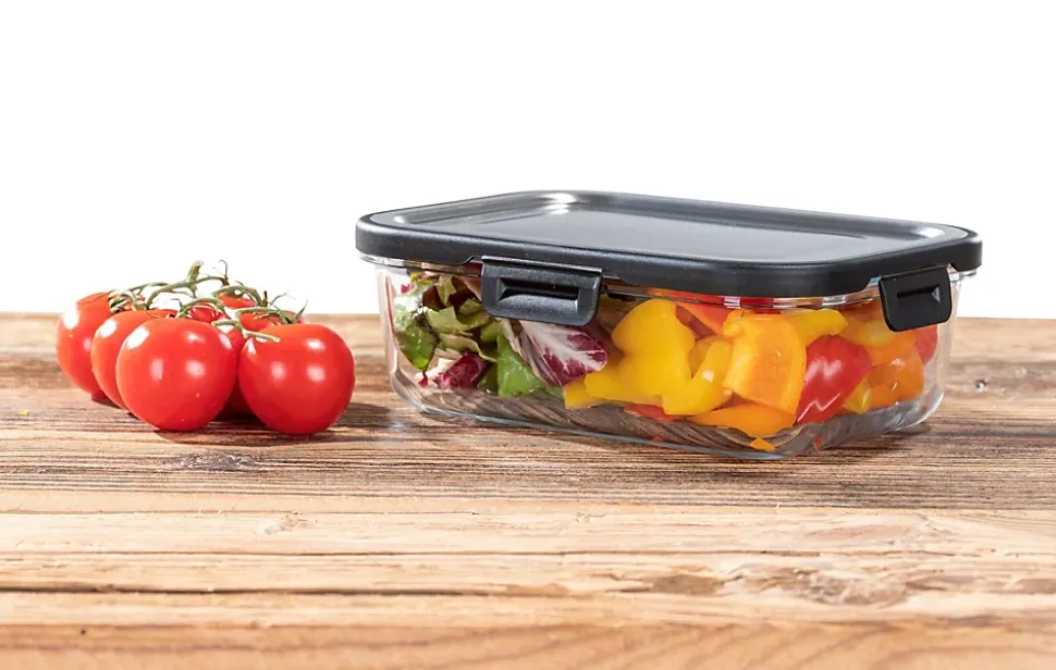 Boîte de conservation en verre avec couvercle en inox Steel 1 L