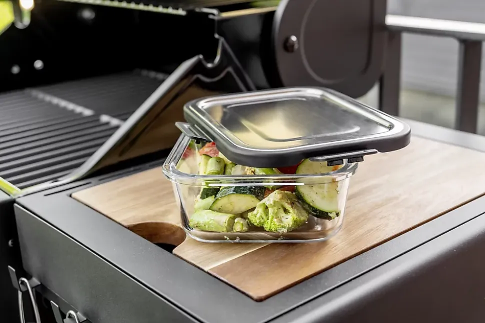 Boîte de conservation en verre avec couvercle en inox Steel 1 L