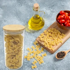 Boîte de conservation en verre 1,15L avec couvercle en Bambou Fackelmann Nature