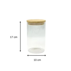 Boîte de conservation en verre 1,15L avec couvercle en Bambou Fackelmann Nature