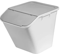 Boîte de rangement 51 L empilable SmartStore Collect Stack It Orthex P.55 cm blanc et gris