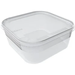 Boîte en plastique alimentaire congélation carrée 1,8 litres - Transparent