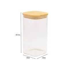 Boîte rectangulaire en verre avec couvercle hermétique 1,6 L