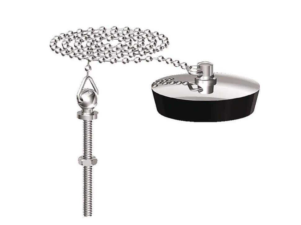 Bouchon d'évier 40x45 plaque inox à chainette avec borne - WATTS - 4643067