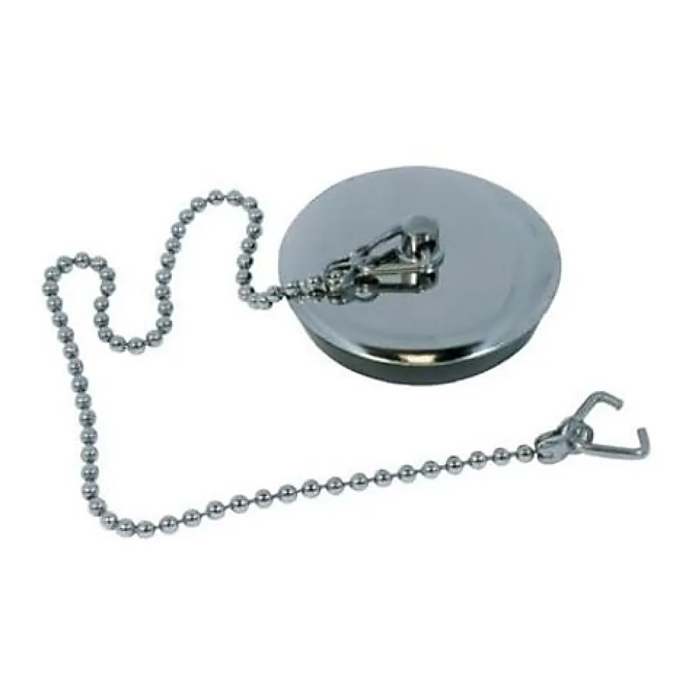 Bouchon d'évier 40x45 plaque inox à chainette avec borne - WATTS - 4643067