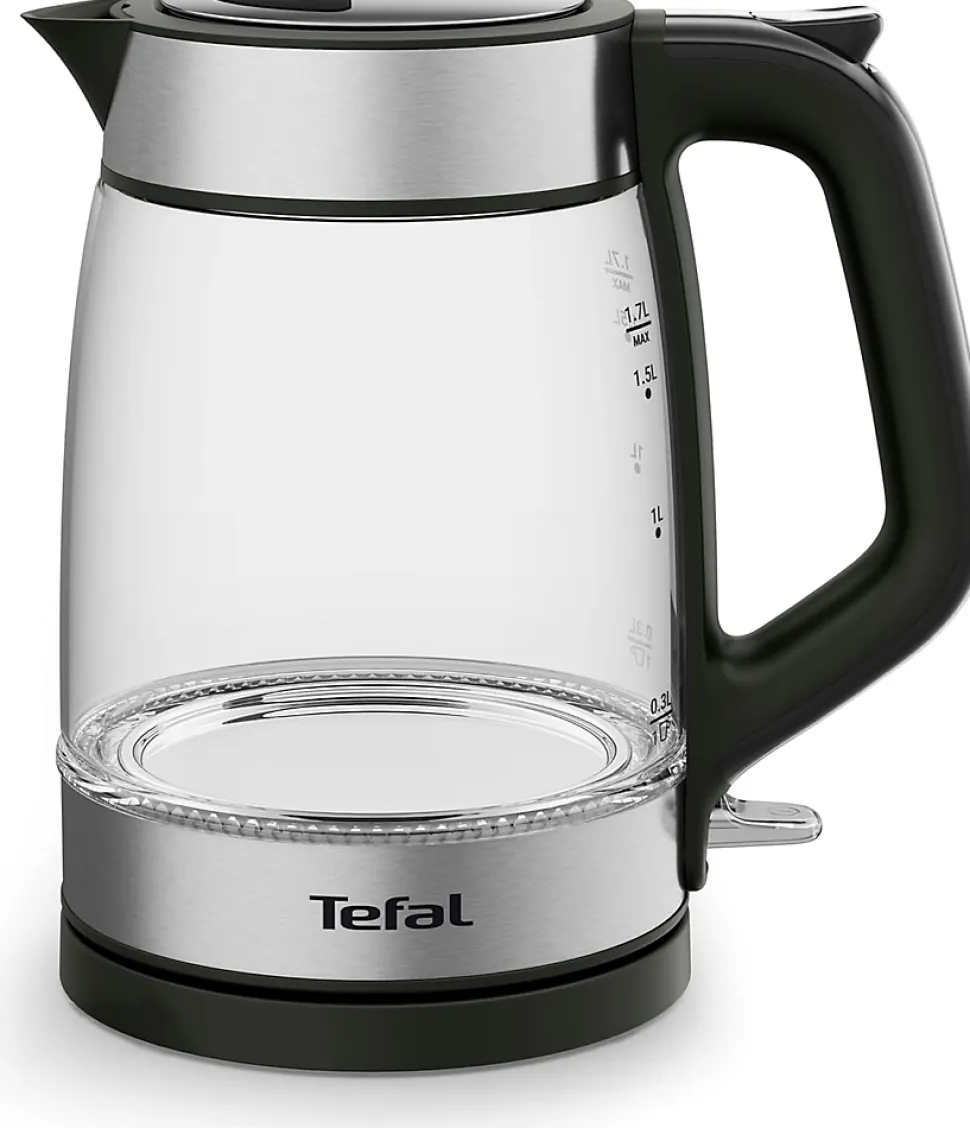 Bouilloire en verre 1,7 L noire avec éclairage et maintien chaud