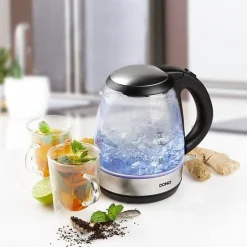 Bouilloire en verre DOMO DO9218WK 1,2 L 2200 W Noir Transparent socle 360
