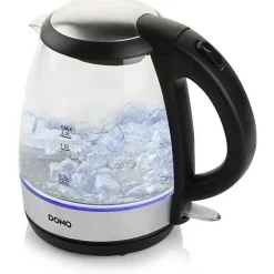 Bouilloire en verre DOMO DO9218WK 1,2 L 2200 W Noir Transparent socle 360