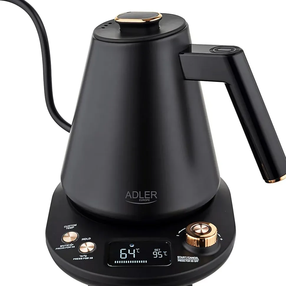 Bouilloire électrique Adler AD 1349 à bec long 1,0L, base rotative 360 degrés