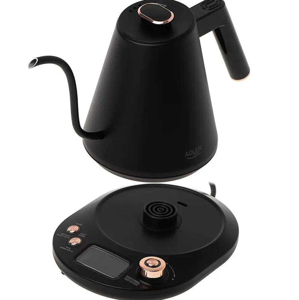 Bouilloire électrique Adler AD 1349 à bec long 1,0L, base rotative 360 degrés
