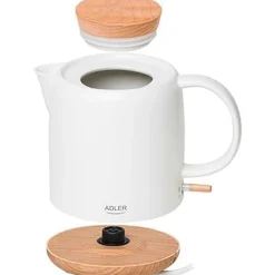 Bouilloire électrique Adler AD 1304 - en céramique, Capacité 1,0 L, 1200W - Protection automatique contre l'ébullition sans eau