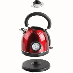 Bouilloire électrique avec thermomètre sans fil rouge - 1,8L - 1800W DOD157