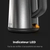 Bouilloire Électrique EK3 : 1850-2200W, 1.7L, Sécurité et Parois Doubles