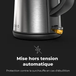 Bouilloire Électrique EK3 : 1850-2200W, 1.7L, Sécurité et Parois Doubles