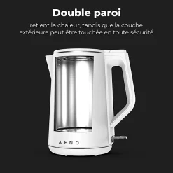 Bouilloire Électrique EK2 : 1850-2200W, Parois Doubles et Sécurité Maximale