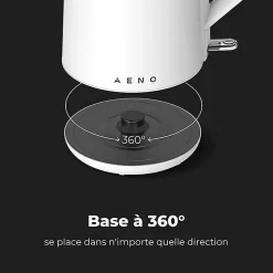 Bouilloire Électrique EK2 : 1850-2200W, Parois Doubles et Sécurité Maximale