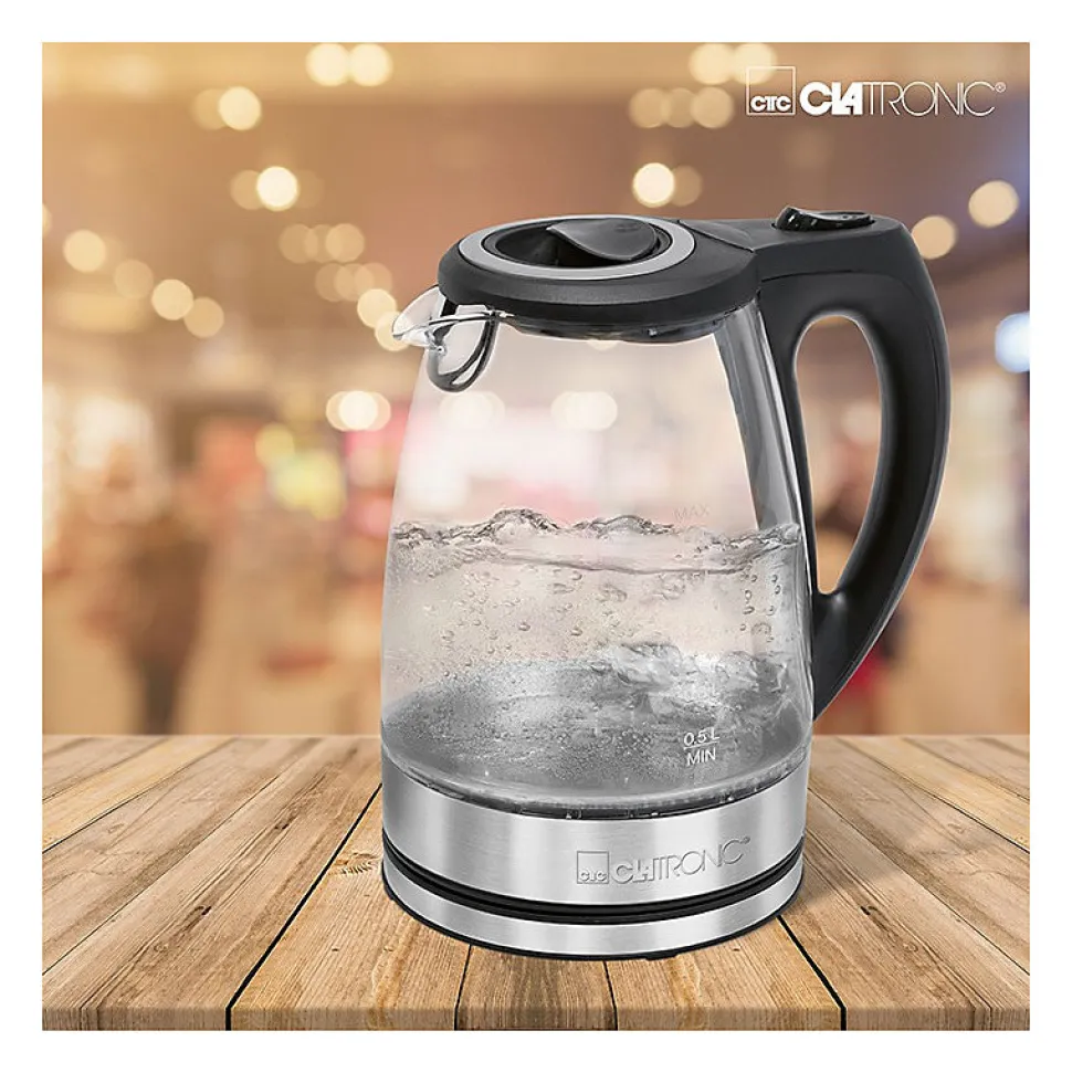 Bouilloire électrique en verre 1,5L 2200W Clatronic WKS 3744G