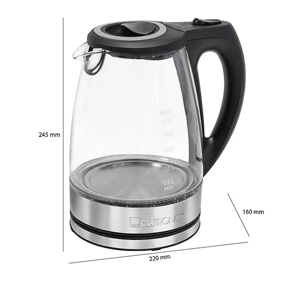 Bouilloire électrique en verre 1,5L 2200W Clatronic WKS 3744G