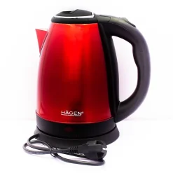 Bouilloire électrique 1.8L inox sans fil Rouge Hagen HA5525-RED