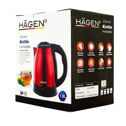 Bouilloire électrique 1.8L inox sans fil Rouge Hagen HA5525-RED