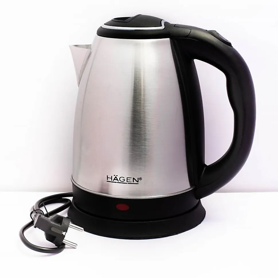 Bouilloire électrique 1.8L inox sans fil Silver Hagen HA5525-SIL