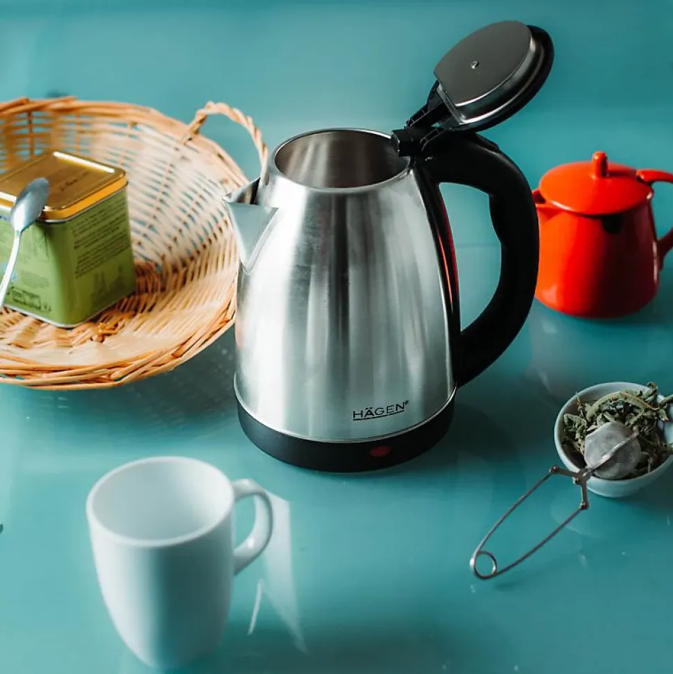 Bouilloire électrique 1.8L inox sans fil Silver Hagen HA5525-SIL